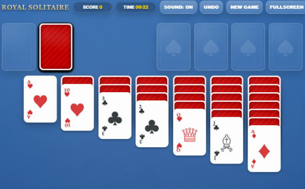 솔리테어 + 카드 + 초기 플레이 상태