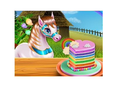 말의 맛있는 케이크 게임 ▶ PONY COOKING RAINBOW CAKE