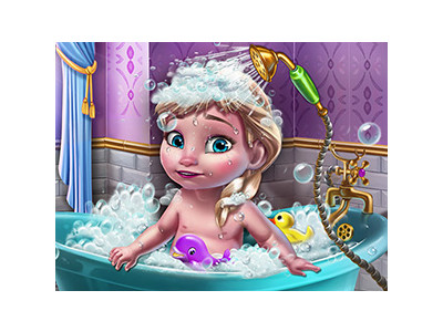 어린 엘사 목욕시키기 게임 ▶ ICE QUEEN BABY SHOWER FUN