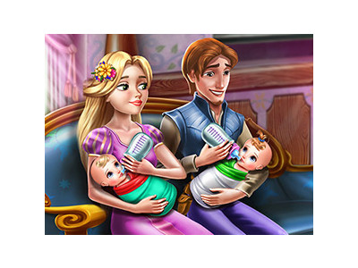 라푼젤 쌍둥이 가족 돌보기 게임 ▶ RAPUNZEL TWINS FAMILY DAY