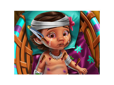 아기 모아나 부상치료 게임 ▶ OCEAN BABY INJURED