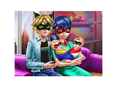 레이드버그의 가족 돌보기 게임 ▶ DOTTED GIRL FAMILY DAY