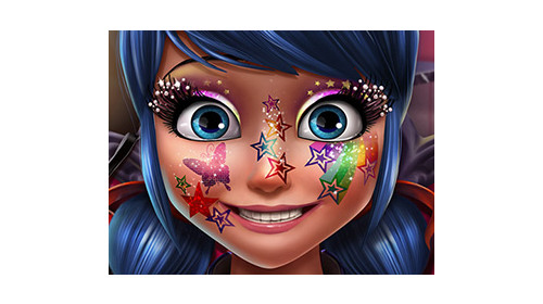 레이드버그 반짝이는 메이크업 게임 ▶ LADYBUG GLITTERY MAKEUP