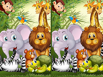 동물 틀린그림 찾기 게임 ▶ FIND SEVEN DIFFERENCES ANIMALS